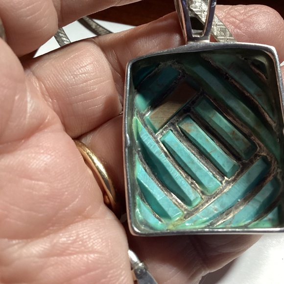 TURQUOISE STERLING STUNNING NECKLACE UNIQUE ! OOAK - Picture 12 of 16